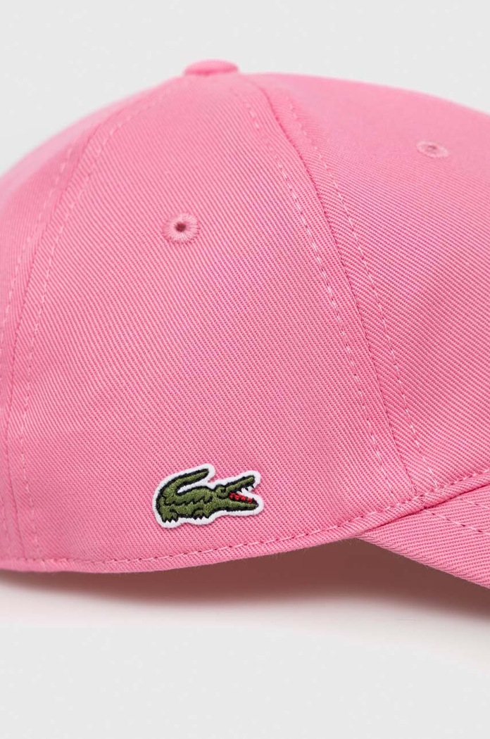 Lacoste Καπέλο μπέιζμπολ βαμβακερό RK0440 ροζ SS26