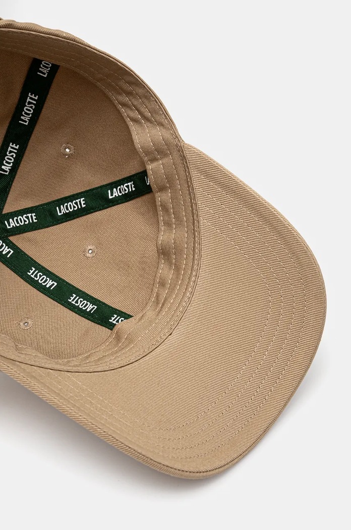 Lacoste baseball kapa bombažna bež RK0440