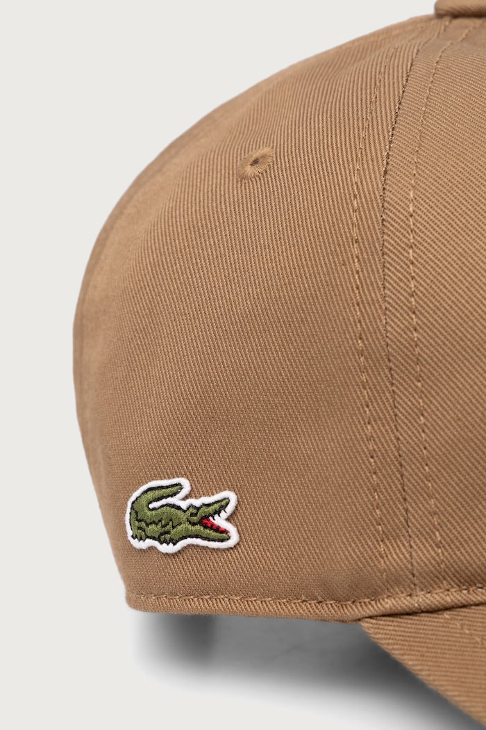 Lacoste Czapka bejsbolówka bawełniana RK0440 brązowy SS26