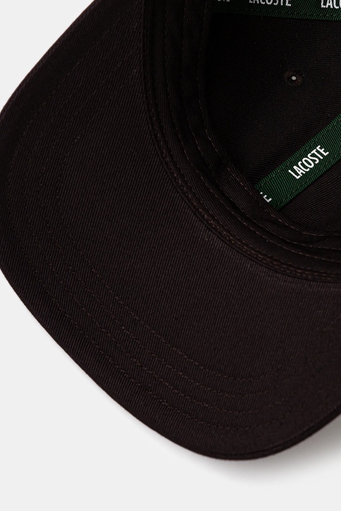 Lacoste καπέλο μπέιζμπολ βαμβακερό καφέ RK0440
