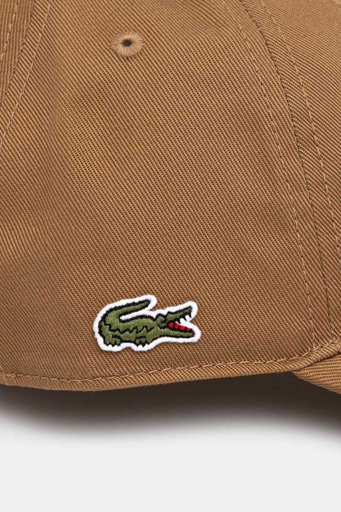 Lacoste καπέλο μπέιζμπολ βαμβακερό RK0440 καφέ SS26