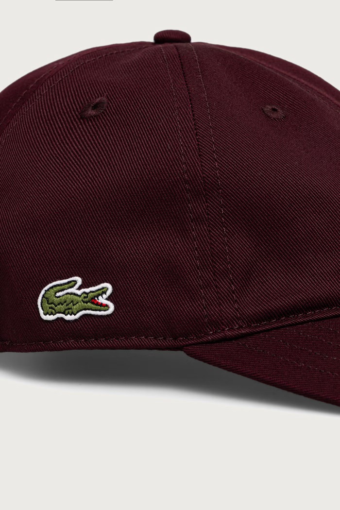 Lacoste Czapka bejsbolówka bawełniana RK0440 bordowy SS26