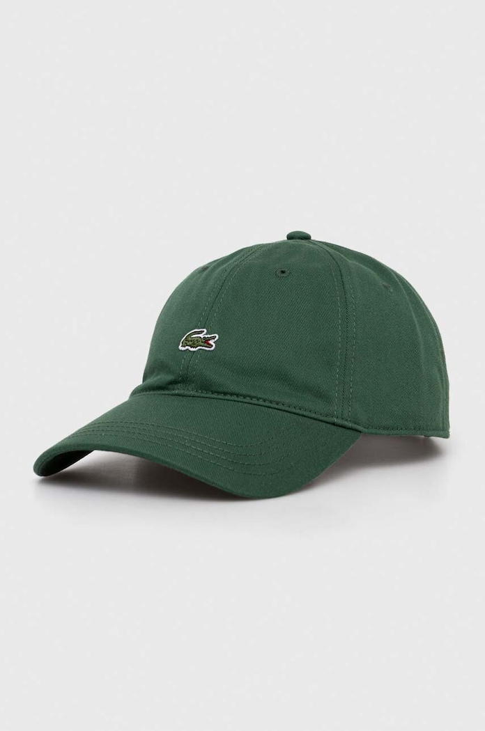 Lacoste czapka bejsbolówka bawełniana aplikacja zielony RK0491