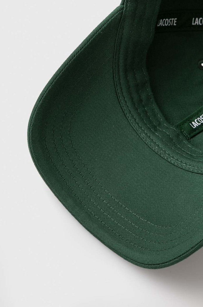 Lacoste czapka bejsbolówka bawełniana zielony RK0491