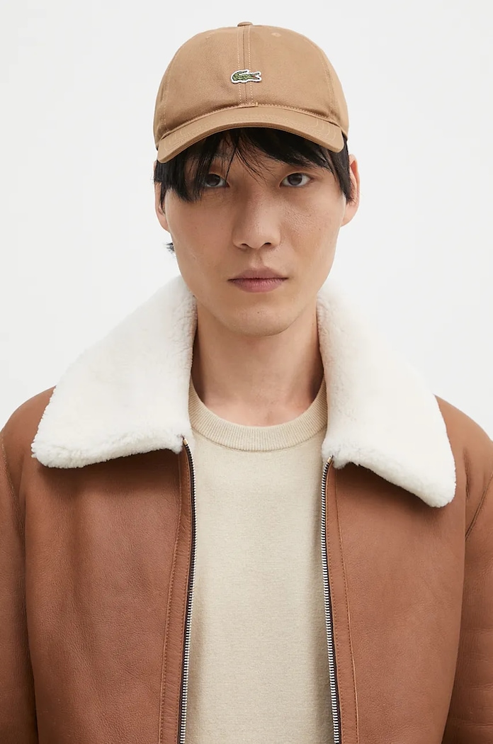 Lacoste baseball kapa bombažna RK0491 rjava