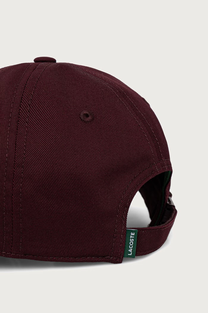 Akcesoria Lacoste Czapka bejsbolówka bawełniana RK0491 bordowy