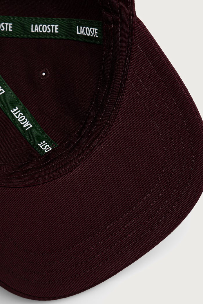 Czapka bejsbolówka bawełniana Lacoste RK0491 bordowy