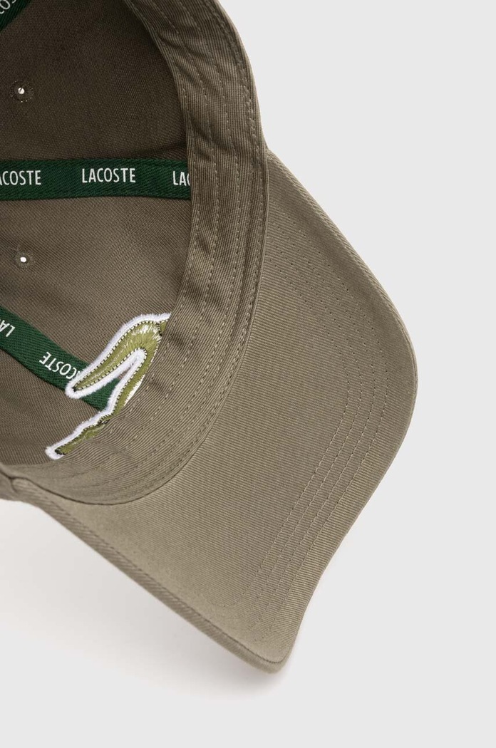 Lacoste czapka z daszkiem bawełniana zielony RK9871