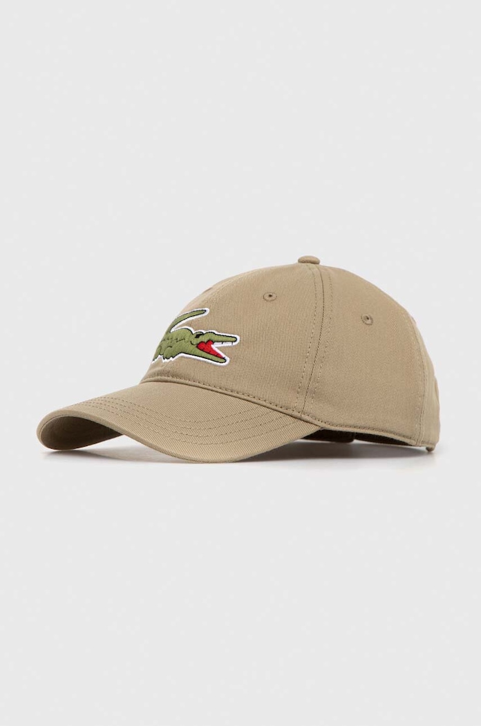 Lacoste cotton baseball cap applique brown RK9871