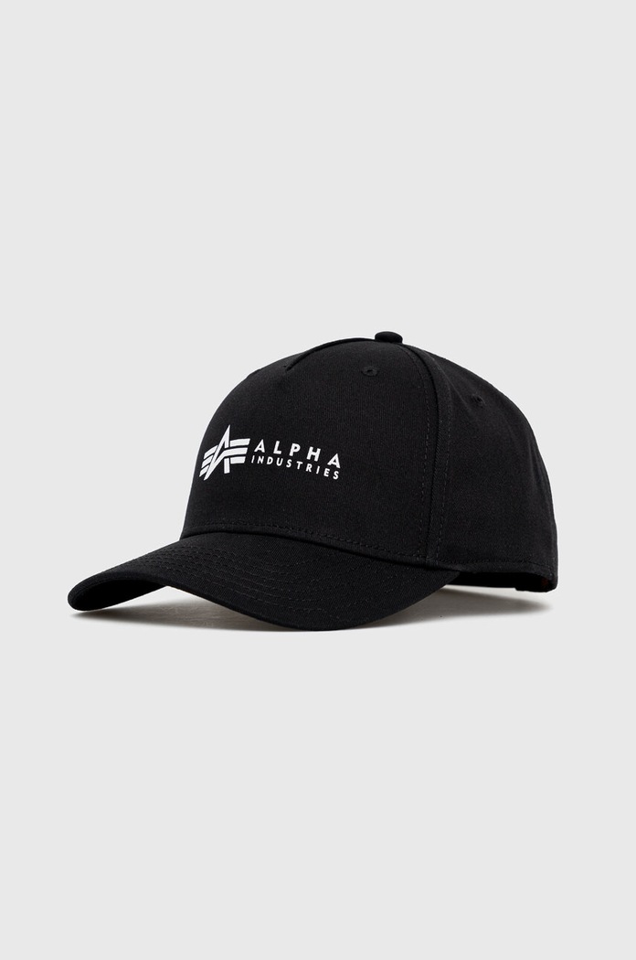 Βαμβακερό καπέλο Alpha Industries στάμπα μαύρο 126912.03