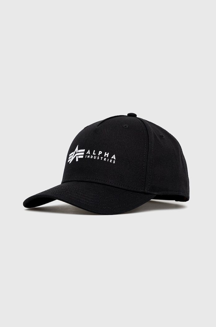 Βαμβακερό καπέλο Alpha Industries στάμπα μαύρο 126912.03