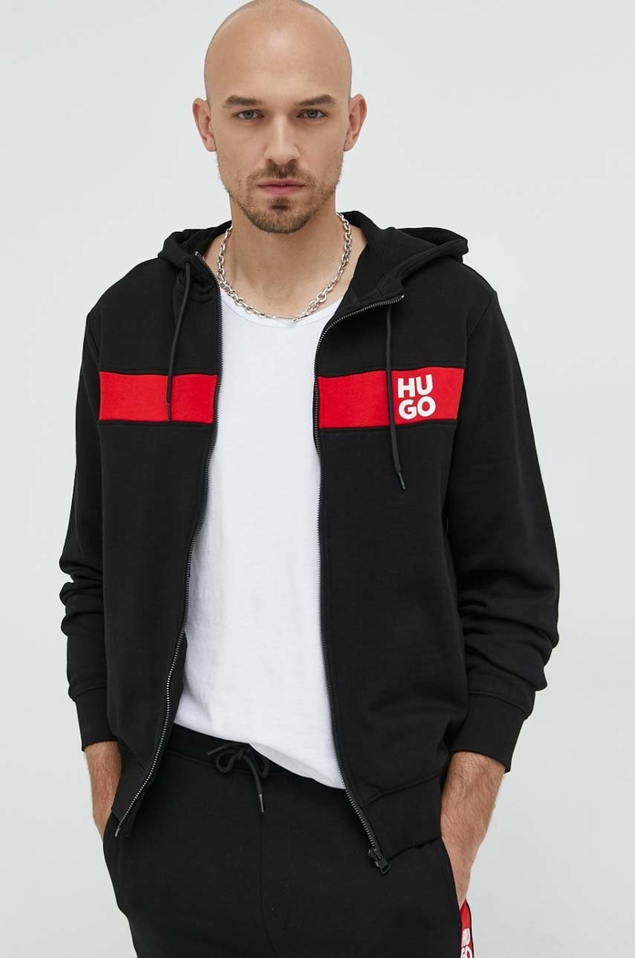 Bavlnená tepláková súprava HUGO TracksuDapieDoaky_IN 50485042 čierna AW25