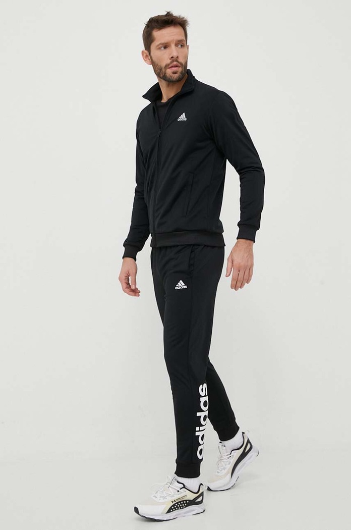Tepláková souprava adidas pletenina černá IC6775