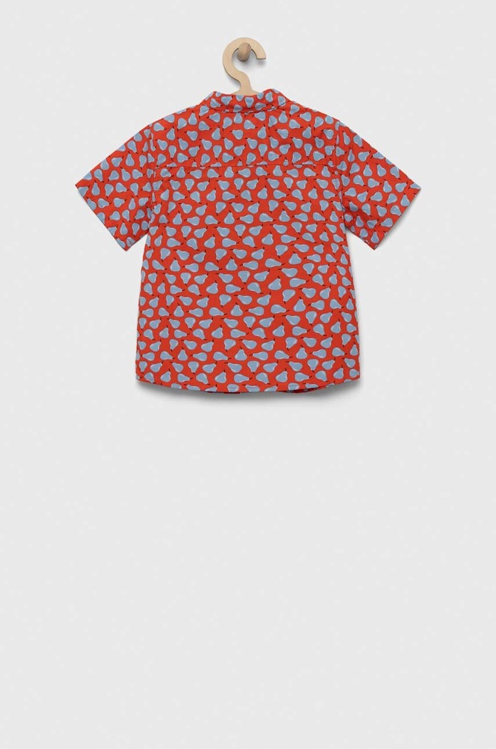 Dětská bavlněná košile United Colors of Benetton 5JFLGQ010.P.SEASONAL červená SS23