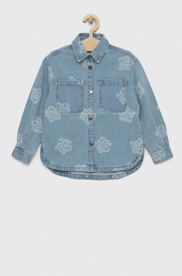 United Colors of Benetton Camasa din denim pentru copii albastru 5VUGCQ01C.G.SEASONAL