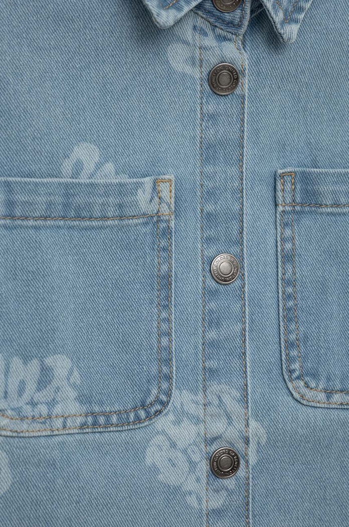 Băieți United Colors of Benetton Camasa din denim pentru copii 5VUGCQ01C.G.SEASONAL albastru