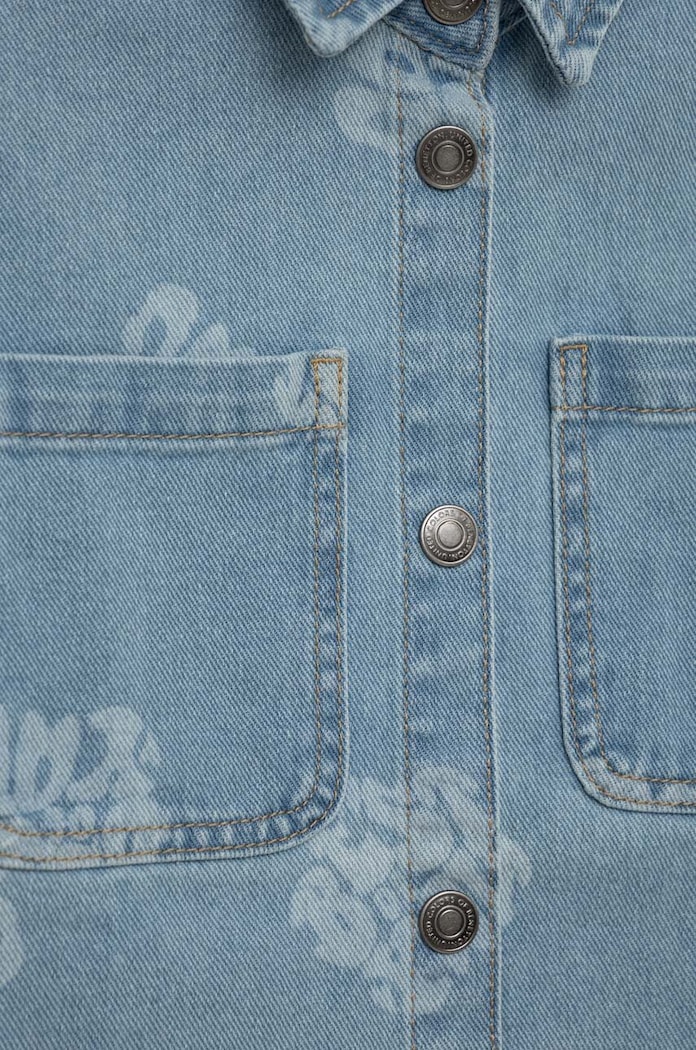 Băieți United Colors of Benetton Camasa din denim pentru copii 5VUGCQ01C.G.SEASONAL albastru