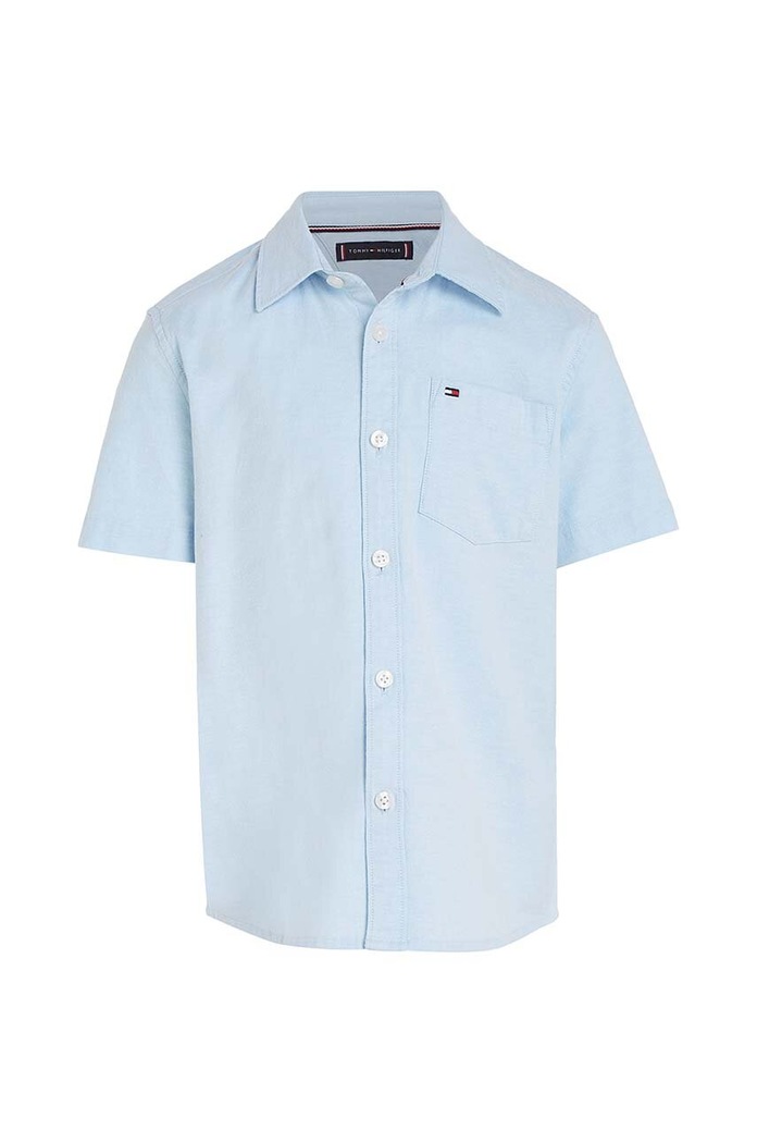 Dětská košile Tommy Hilfiger KB0KB08358.PPYX modrá SS23