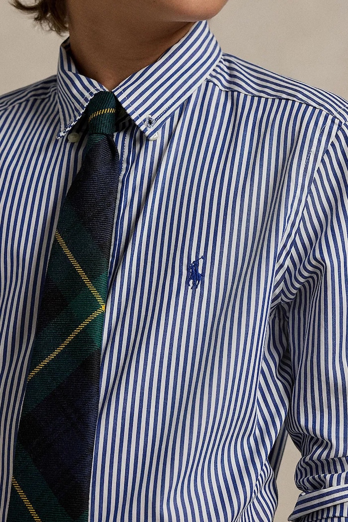 Detská bavlnená košeľa Polo Ralph Lauren tmavomodrá 323862260002