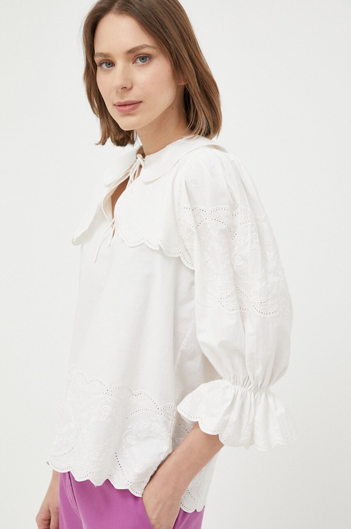 Notes du Nord Bluza din bumbac bej 13163