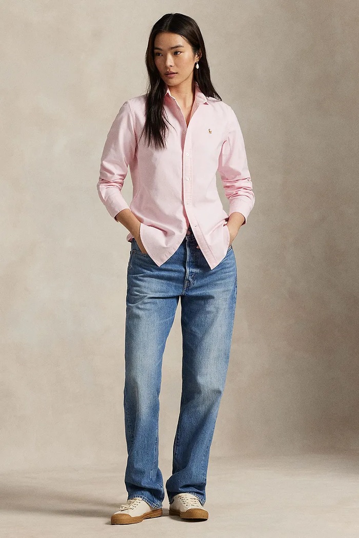 Одяг Бавовняна сорочка Polo Ralph Lauren 211891377 рожевий