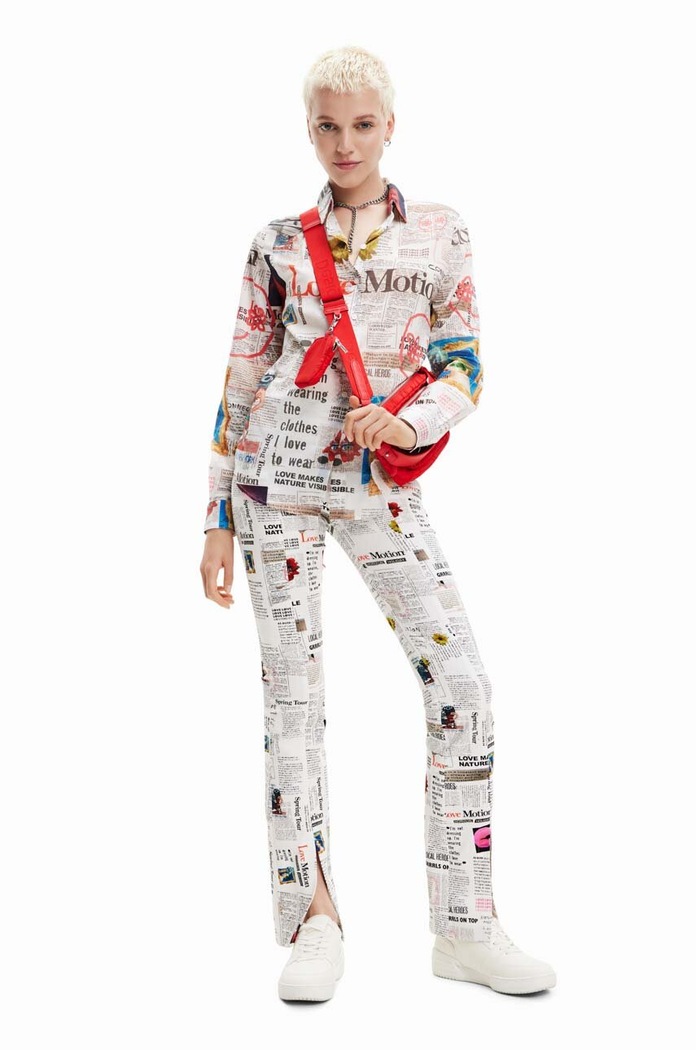 Desigual koszula bawełniana biały 23SWCW24