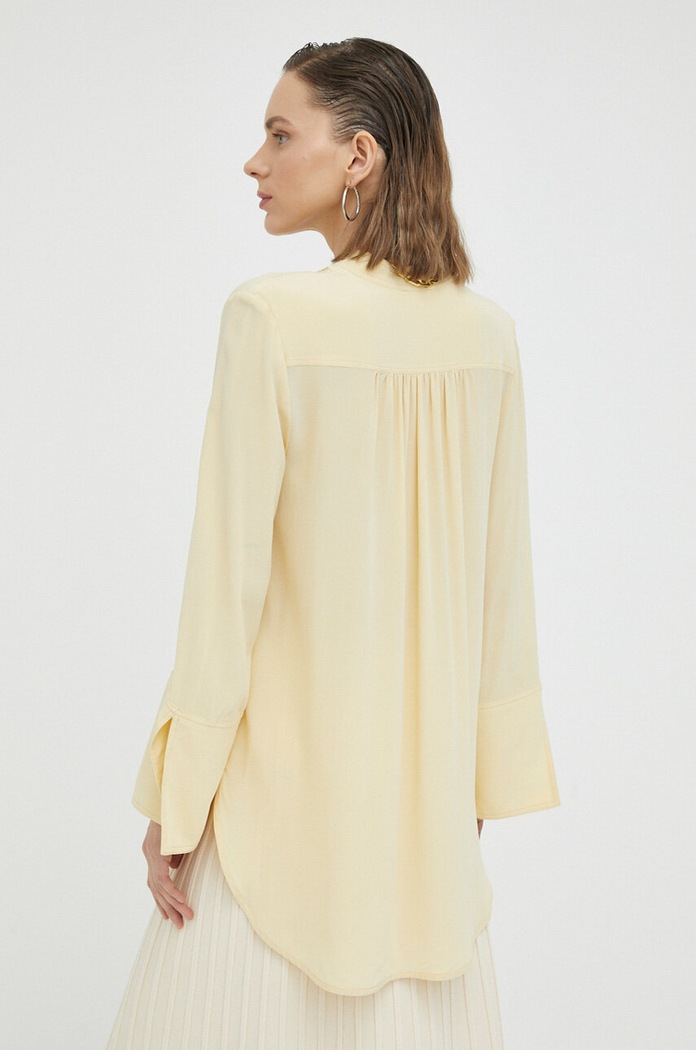 Odzież By Malene Birger bluzka jedwabna Q71256014 żółty