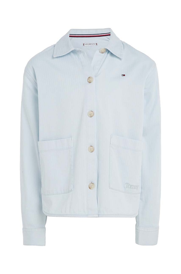 Dětská košile Tommy Hilfiger KG0KG07290.PPYX modrá SS23
