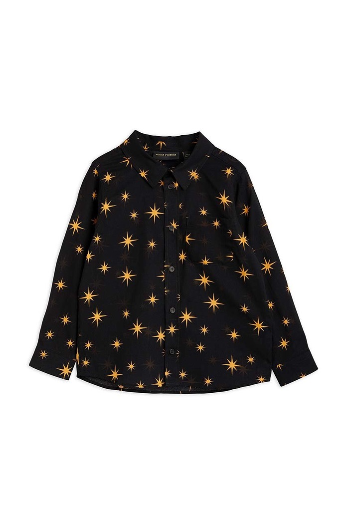 Παιδικό βαμβακερό πουκάμισο Mini Rodini casual μαύρο 2312010199