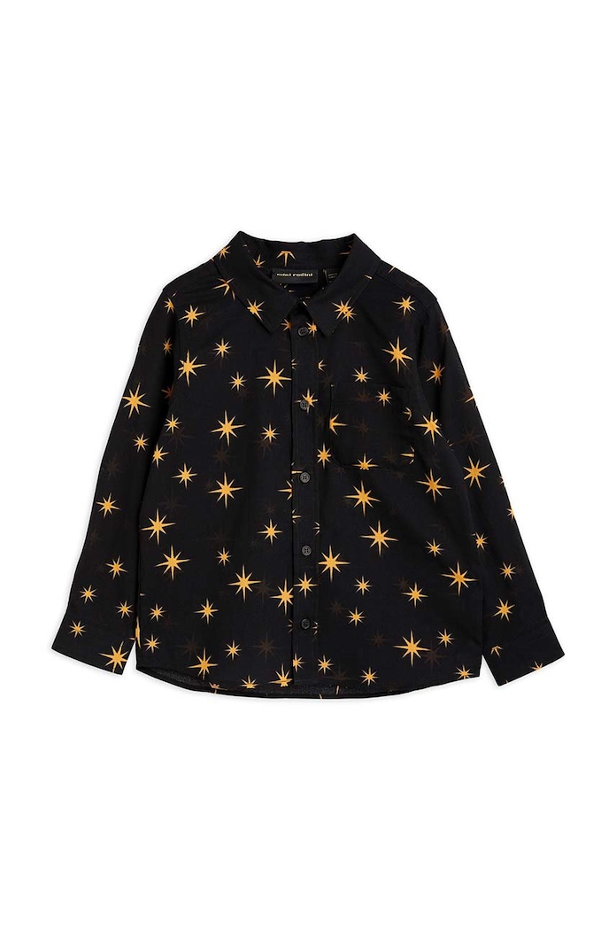 Παιδικό βαμβακερό πουκάμισο Mini Rodini casual μαύρο 2312010199