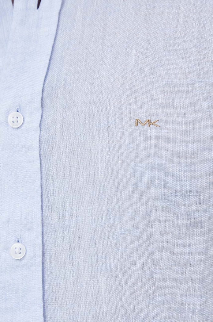 Michael Kors košile pánská lněná MK0DS01099 modrá SS26