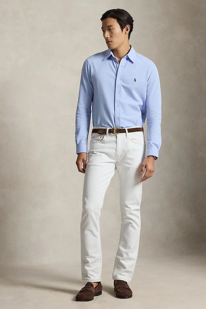 Oblečenie Polo Ralph Lauren košeľa pánska bavlnená 710654408 modrá