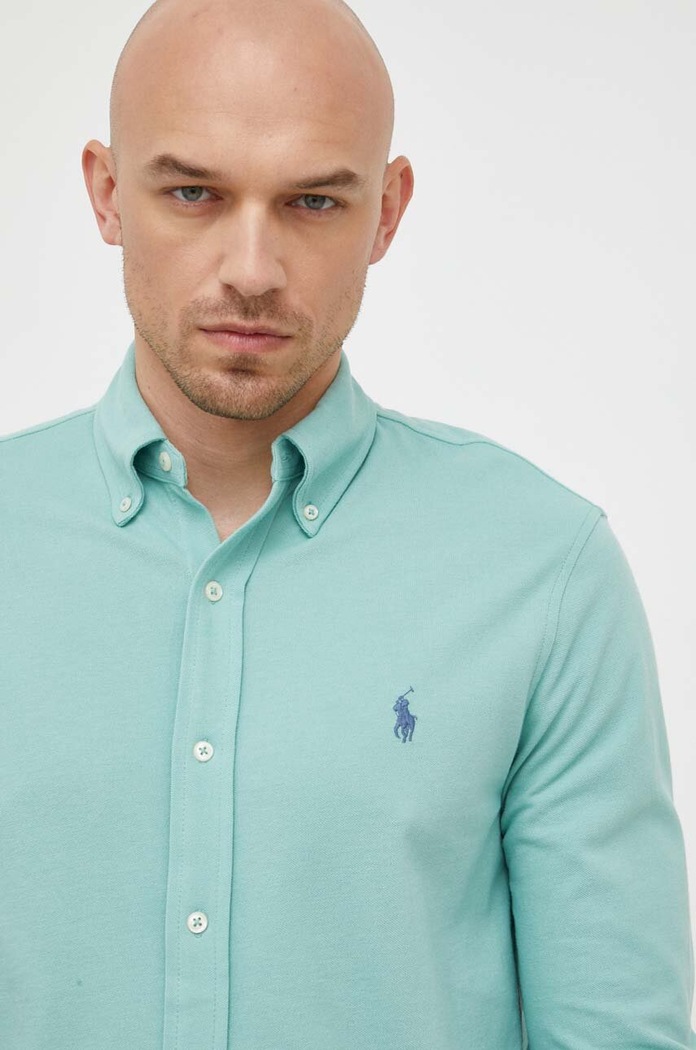 Polo Ralph Lauren πουκάμισο ανδρικό βαμβακερό 710654408 πράσινο