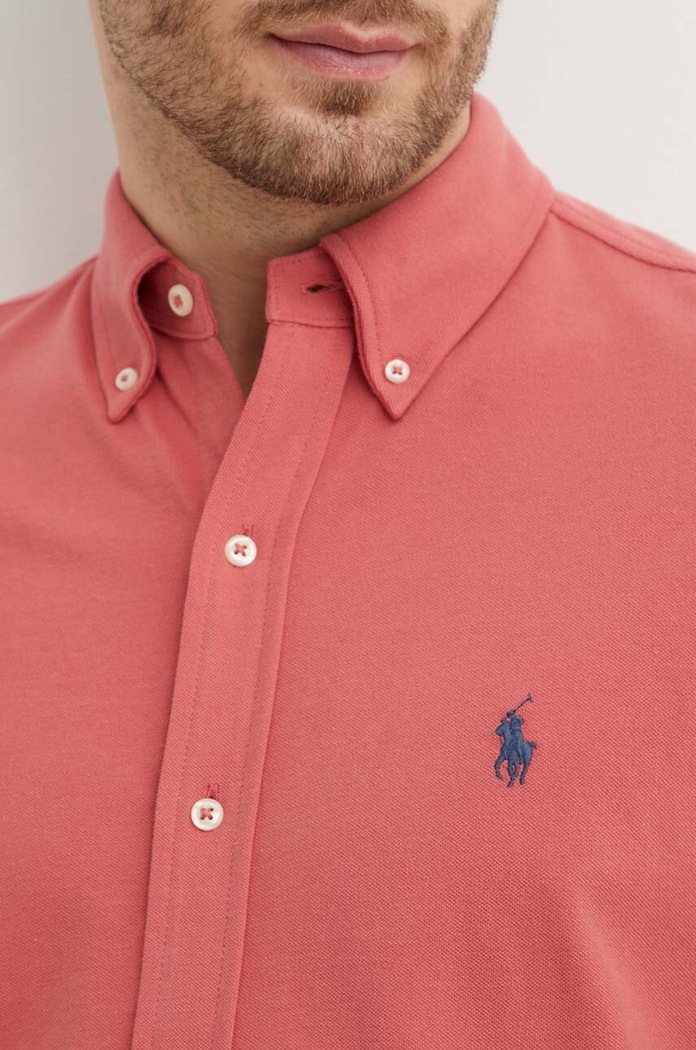 Polo Ralph Lauren košeľa pánska bavlnená 710654408 ružová SS26