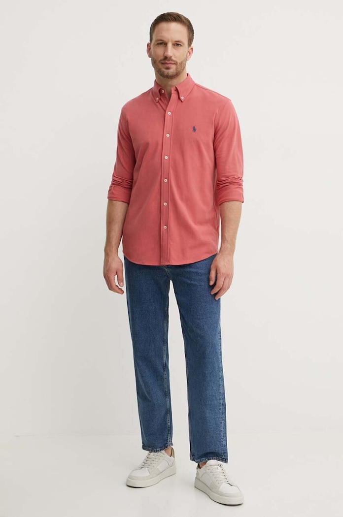 Oblečenie Polo Ralph Lauren košeľa pánska bavlnená 710654408 ružová