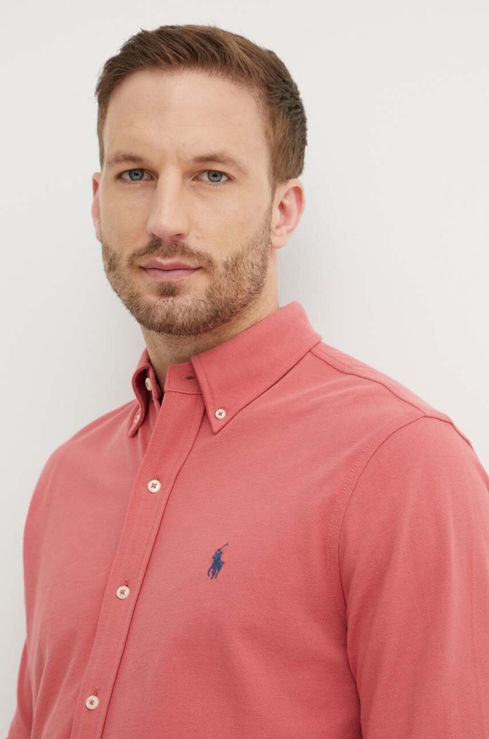 Polo Ralph Lauren košeľa pánska bavlnená 710654408 ružová