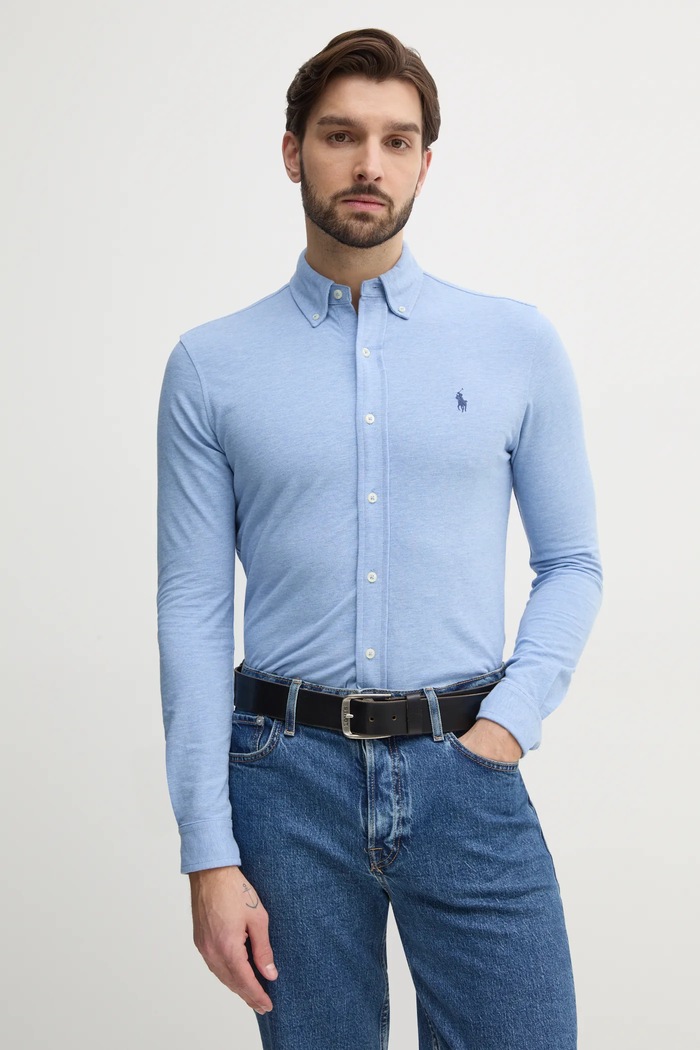 Polo Ralph Lauren koszula męska bawełniana bawełna niebieski 710654408