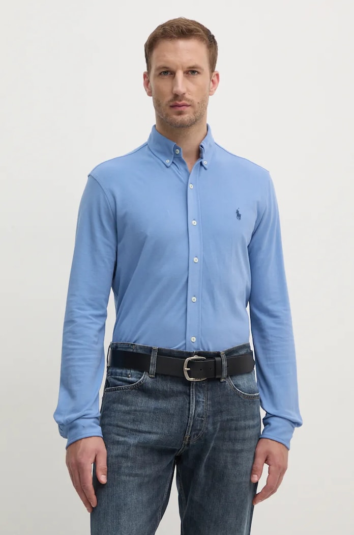 Polo Ralph Lauren srajca moška bombažna Brez vzorca modra 710654408