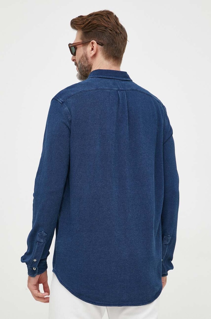 Polo Ralph Lauren košeľa pánska bavlnená tmavomodrá 710654408