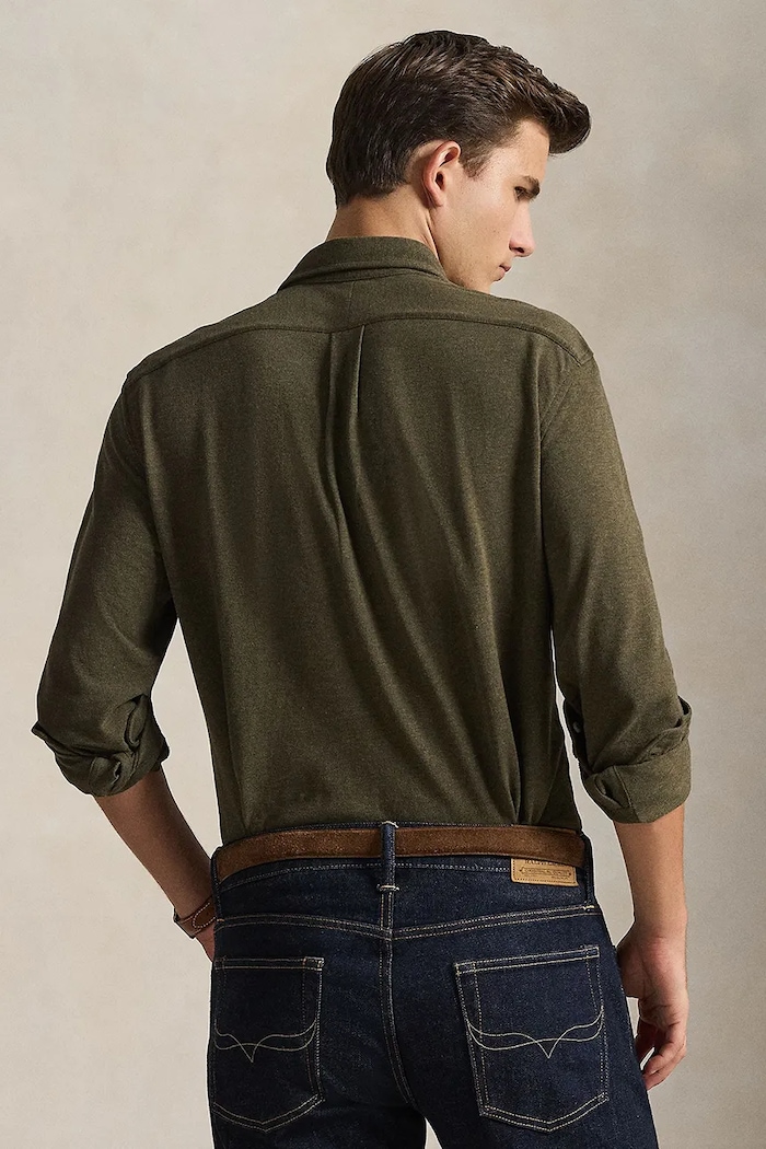 Polo Ralph Lauren košeľa pánska bavlnená 710654408 zelená SS26
