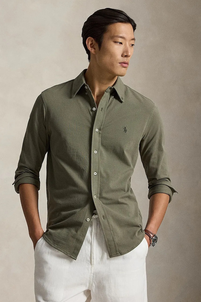 Polo Ralph Lauren košeľa pánska bavlnená zelená 710654408