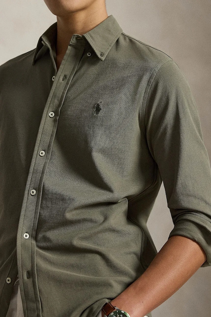Polo Ralph Lauren košeľa pánska bavlnená zelená 710654408