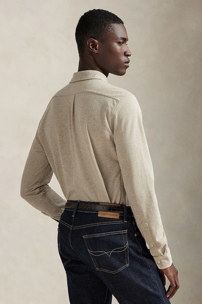 Polo Ralph Lauren koszula męska bawełniana 710654408 beżowy SS26