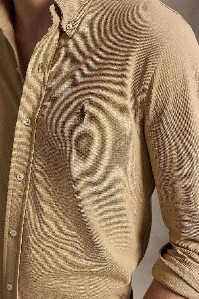 Polo Ralph Lauren koszula bawełniana męska beżowy 710654408