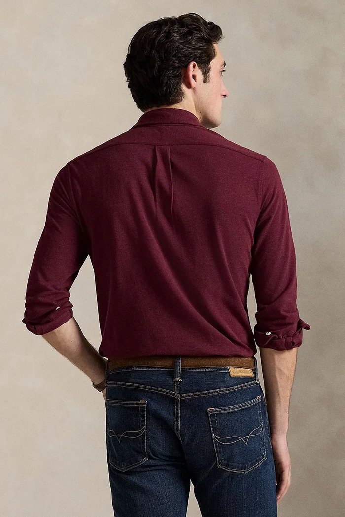 Polo Ralph Lauren Camicia in cotone da uomo 710654408 granata SS26