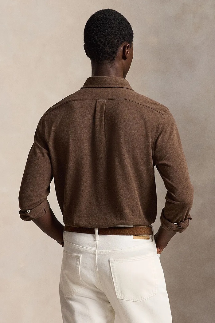 Polo Ralph Lauren Košeľa pánska bavlnená 710654408 hnedá SS26
