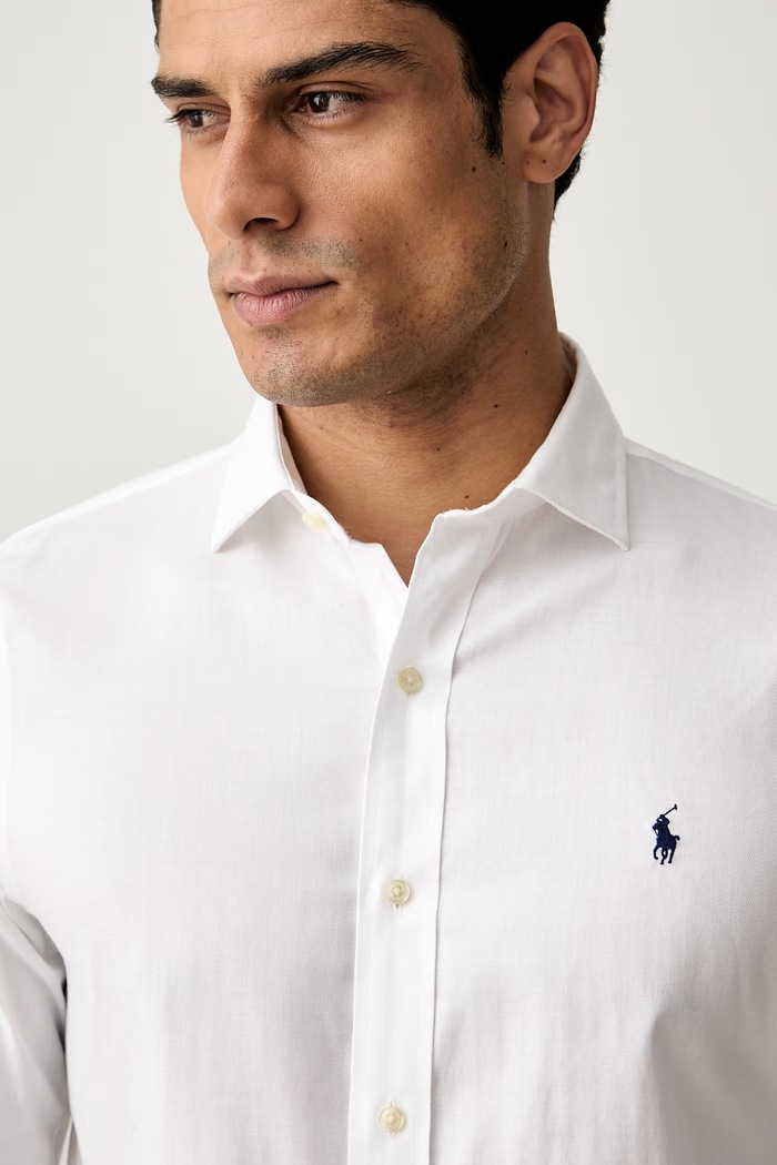 Polo Ralph Lauren риза мъжка от памук бял 712886746