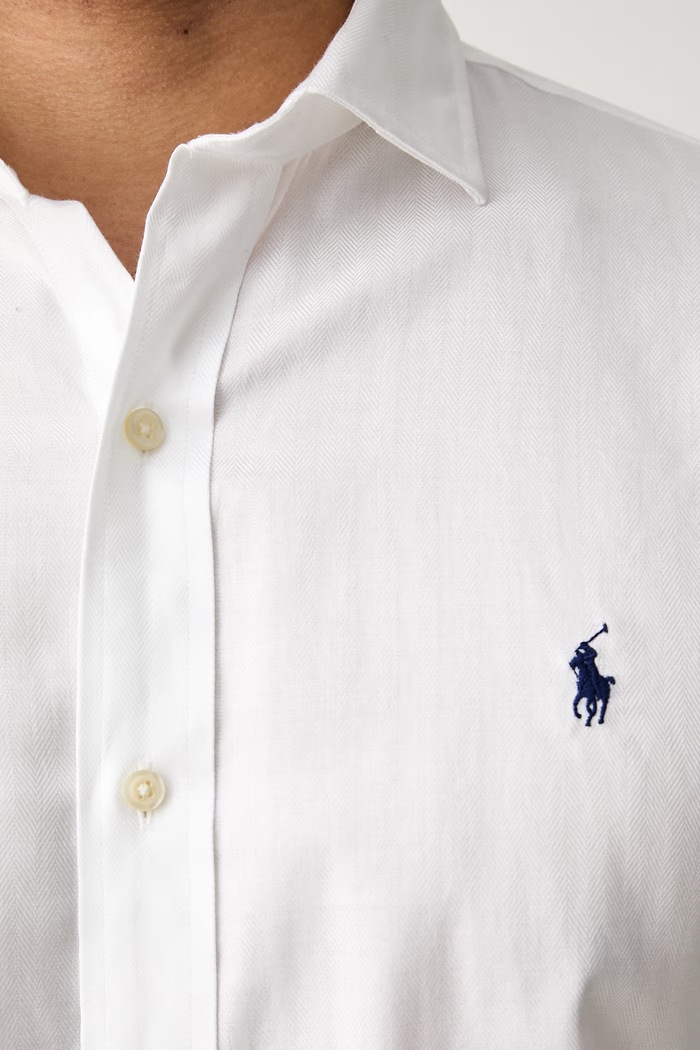 Polo Ralph Lauren риза мъжка от памук 712886746 бял