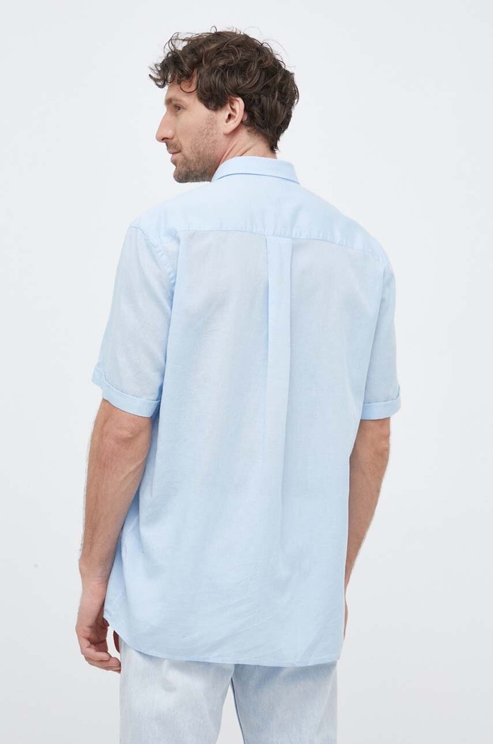 Ρούχα Πουκάμισο με μείγμα από λινό Liu Jo M123P201SHORTLINEN μπλε