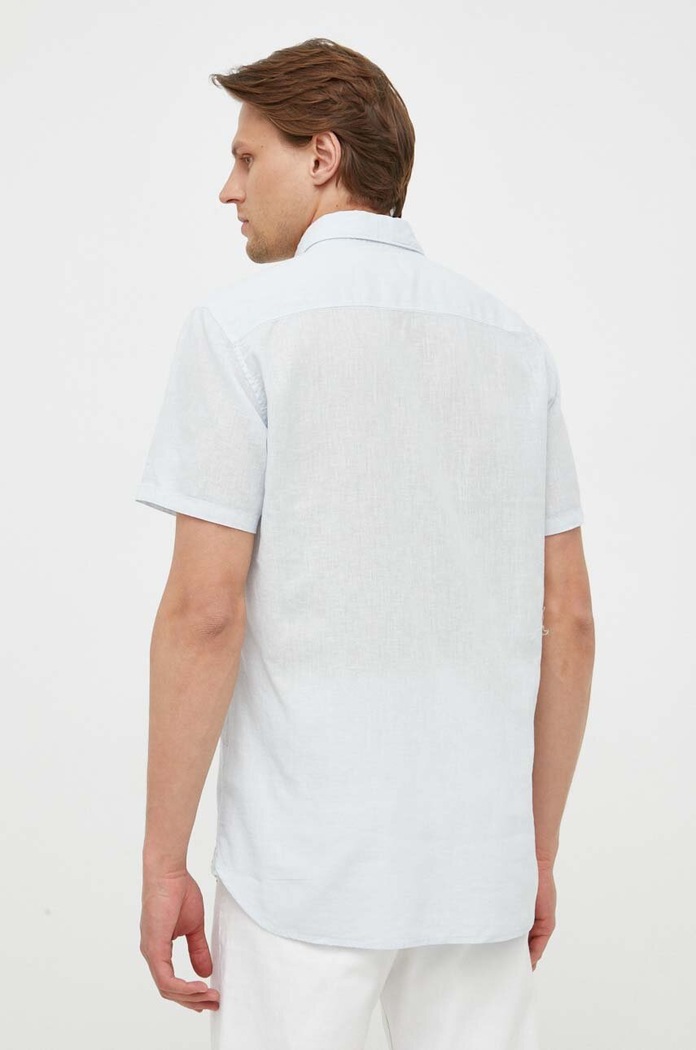 Odzież Pepe Jeans koszula lniana PM307794.504 niebieski